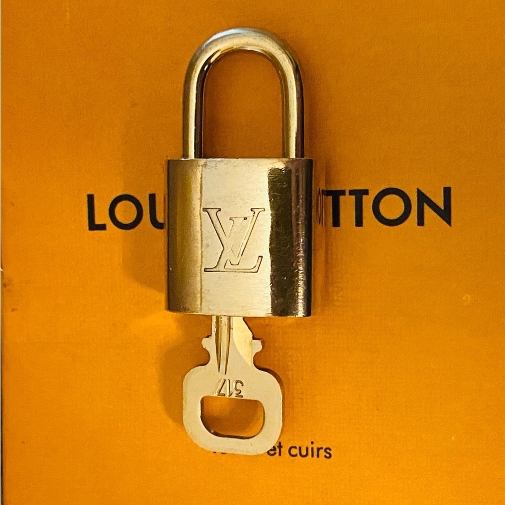 Authentic Louis Vuitton Brass Padlock & Key Set #317 - Picture 2 of 4